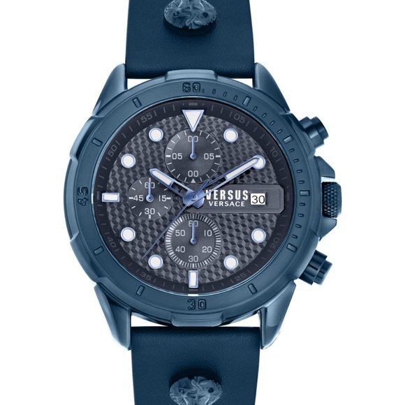 Versace Blue Men's Diamond Tone Watch